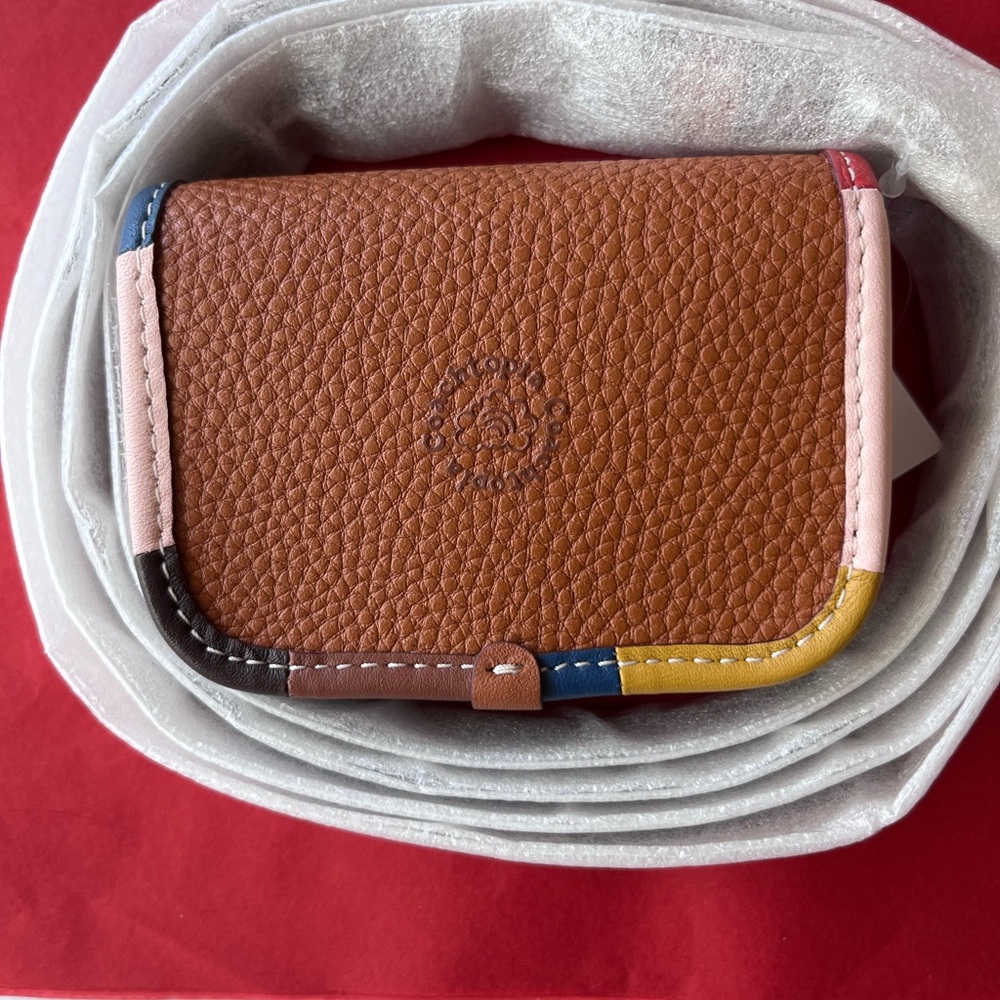 🦁 COACH COACHTOPIA WAVY WALLET WITH  COLORFUL BINDING IN UPCRAFTED LEATHER 🦁 - Picture 14 of 16